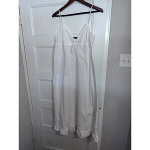 Vintage Lauren Ralph Lauren size medium white full length cotton tank top dress
